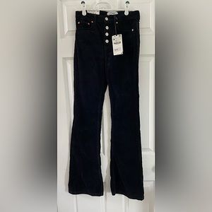 NWT- Zara Button Fly flare in corduroy